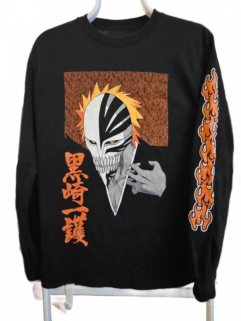 Men's Bleach Hollowfied Ichigo Long Sleeve T-Shirt, Bleach T-Shirt - Small EUC